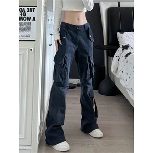 水洗纯棉美式绑带牛仔裤ZK0353-P75图片
