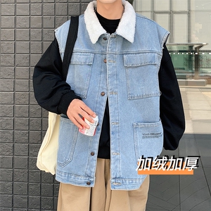 MJ227J-p68-限价98 M-5XL抖音情侣棉马甲加绒大码羊羔毛cityboy图片