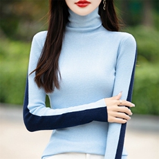 2024秋冬新款配大衣针织衫上衣女内搭半高领两面穿弹力打底衫毛衣，女装针织衫/毛衣，暖姿羊绒