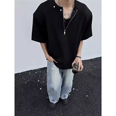 1506/QM230/P36美式潮牌短袖t恤男夏季百搭休闲半拉链半袖，男装T恤，星座1506
