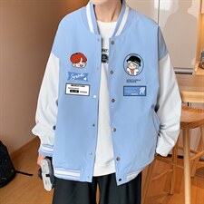 主推！2023春季新款男士撞色棒球服百搭情侣外套JK305P60图片