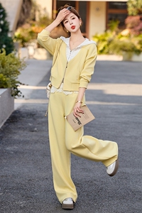 小香风时尚卫衣套装女2025春季新款洋气显瘦减龄蕾丝拼接两件套图片