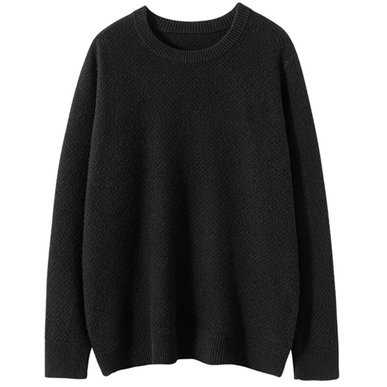 时尚男士羊绒套衫圆领长袖纯色简约35%羊绒舒适保暖高品质毛衣，男装羊绒套衫，蚂蚁派对工厂直营店