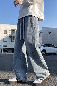 【现货】2025年秋季新款美式复古工装口袋拼接宽松直筒裤818-P50图片