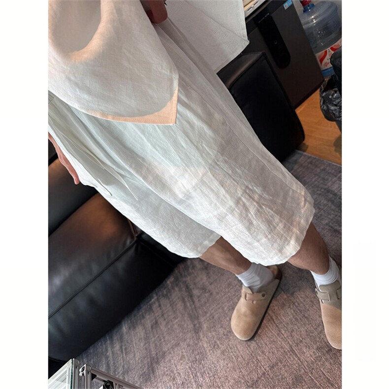 夏季老钱风天丝亚麻宽松休闲短裤DK038-P40,男装牛仔裤,星座1004-3