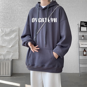 卫衣男秋季新款华棉复合牛奶丝港风宽松连帽套头上衣WY972-P38图片