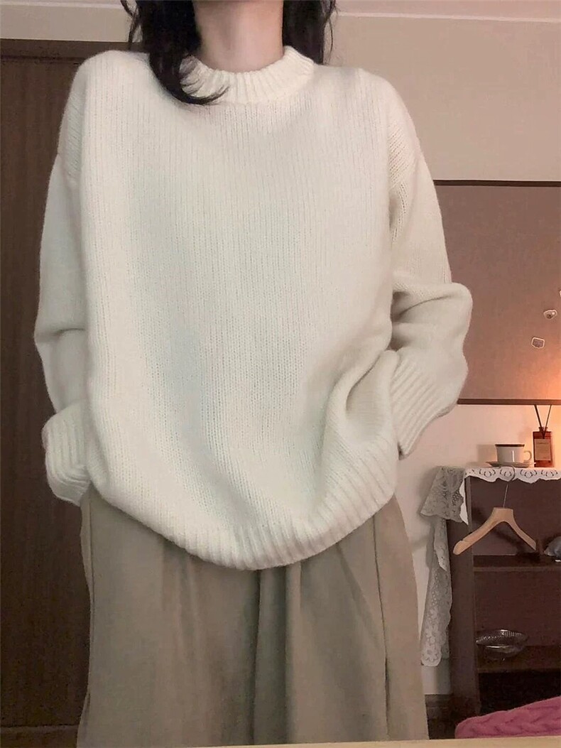 新款女装宽松百搭时尚羊毛衫羊毛保暖上衣,女装羊毛衫,恩泰羊绒