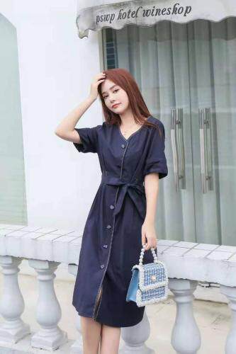 2021现货包括裁明线棉布连衣裙M-XXL，女装连衣裙，艾涵o