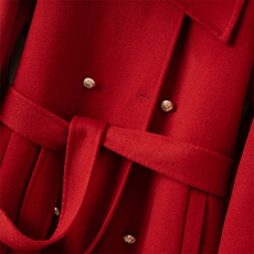 2025百搭时尚简约中长款收腰大衣，女装双面呢大衣，优远毛呢大衣