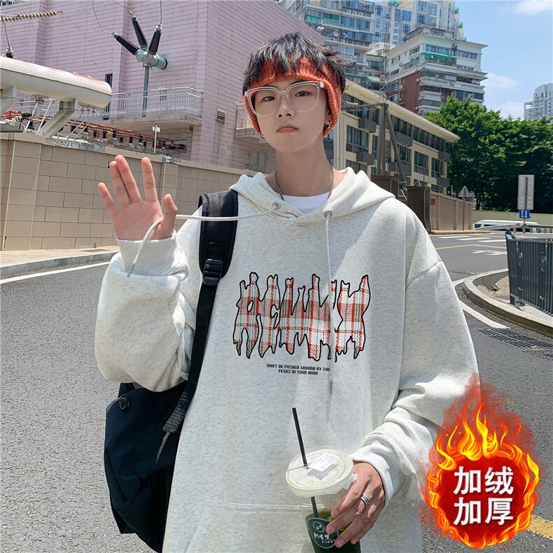 ！重磅大码M-4XL得物品质加厚连帽卫衣RH6244-特P35加绒P43,男装卫衣,星座610B-1