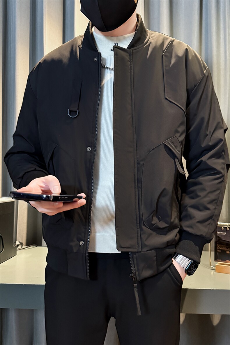 秋冬夹克男时尚店主小伙风假二件潮男外套JK2408常规常规P78控128,男装夹克,星座301B-1