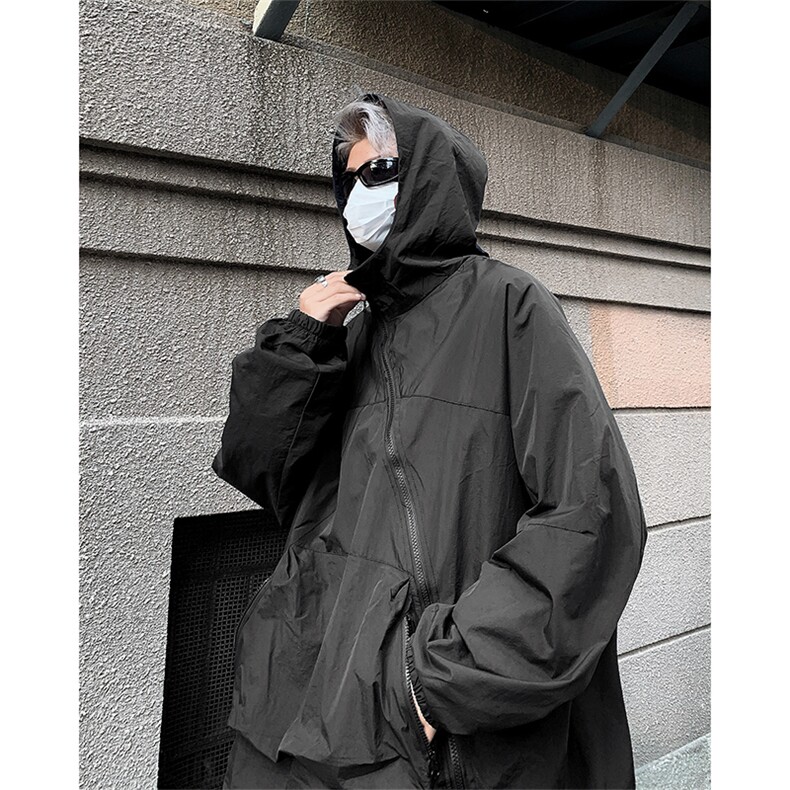 新款韩版百搭休闲宽松冲锋衣男女设计感小众连帽外套J8726-p62,男装夹克,星座1008