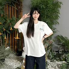 万针全刺绣解构设计260克重磅双纱纯棉高品质美式高街短袖T恤特35，男装T恤，电商A486
