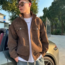 pu皮外套高级感痞帅立领美式复古工装皮衣夹克衣服Y1035-P98网图，男装夹克，电商B245