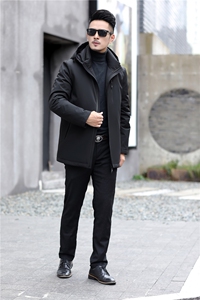 脱卸内胆帽子中年轻薄90绒羽绒服外套男冬款中老年羽绒服大衣图片