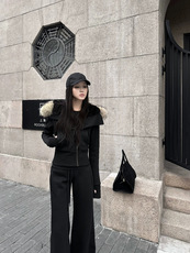 2025年秋季时尚百搭通勤简约休闲加厚加休闲裤，女装休闲裤，湘姗