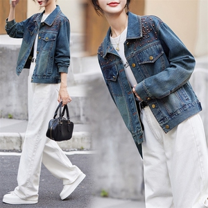 牛仔外套女新款2024年春秋季韩版设计感气质洋气小个子百搭上衣图片