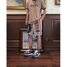 复古纳瓦霍针织短裤夏季潮牌刺绣几何五分裤卫裤子男KD2235，男装休闲裤，星座1116A（原606A-3）
