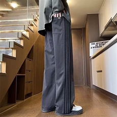 休闲裤男春秋新款宽松直筒运动卫裤莱赛尔条纹拼接长裤MK798P38，男装休闲裤，星座1013-5