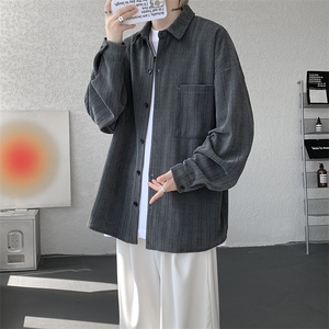衬衫男春季新款港风宽松大码雪尼尔长袖衬衣CS7008-P39图片