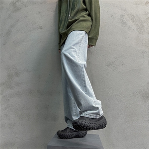 k1029-p40-控58 M-5XL 现货宽松cleanfit牛仔裤马丁靴黑暗黄泥图片