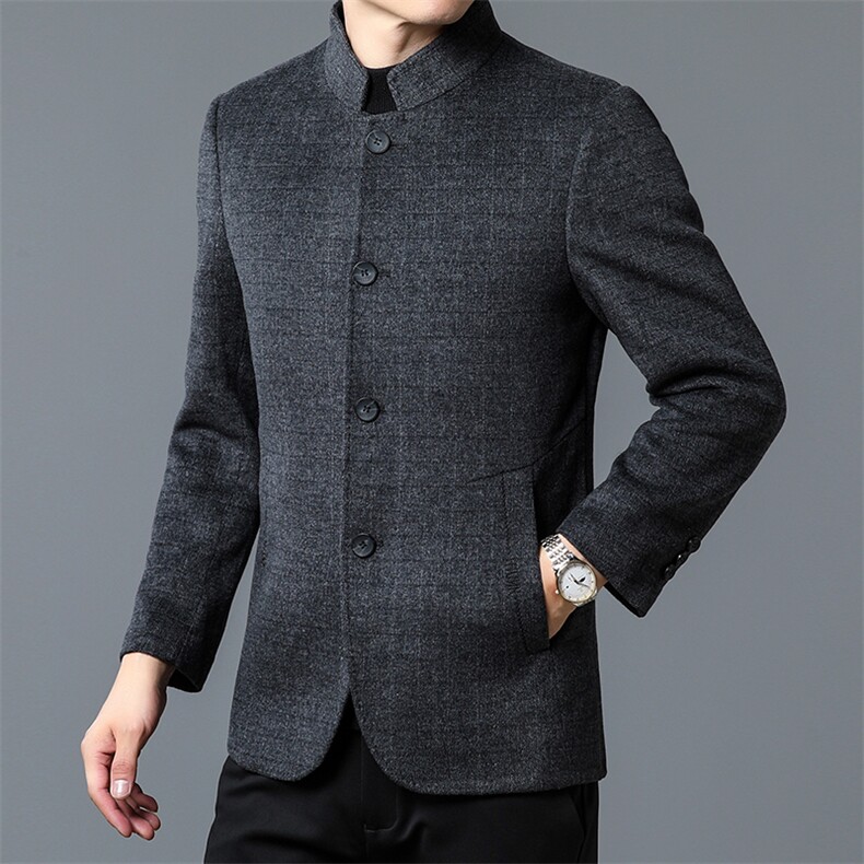 男式装2023春秋季新款商务时尚休闲百搭西装中年纯色款西服外套,男装西服,电商B212（原钱塘6029）