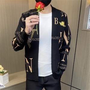 M907-P68社会小伙针织衫外套男秋季新款潮流潮牌痞帅男装休闲图片