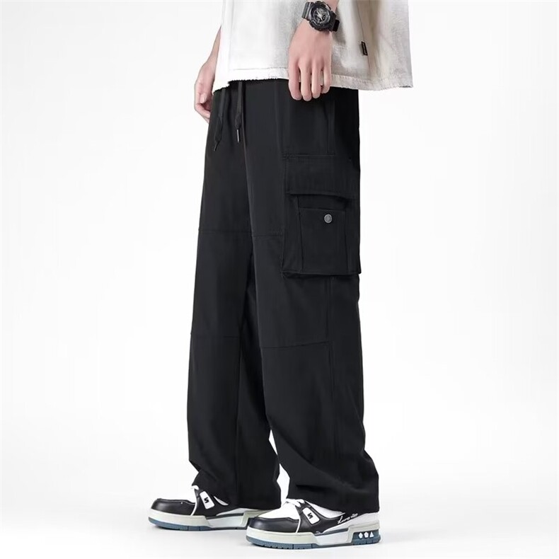 夏季潮牌多口袋直筒工装裤男日系宽松阔腿休闲长裤K670，男装工装外套，星座1116A-1（原606A）