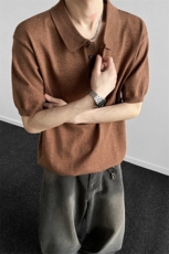 轻熟老钱风针织衫翻领polo/短袖简约休闲男款，男装T恤，星座914