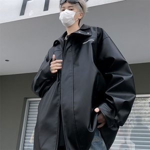 F139-P65 2024新款飞行员皮衣外套男美式潮牌宽松机车服皮夹克图片