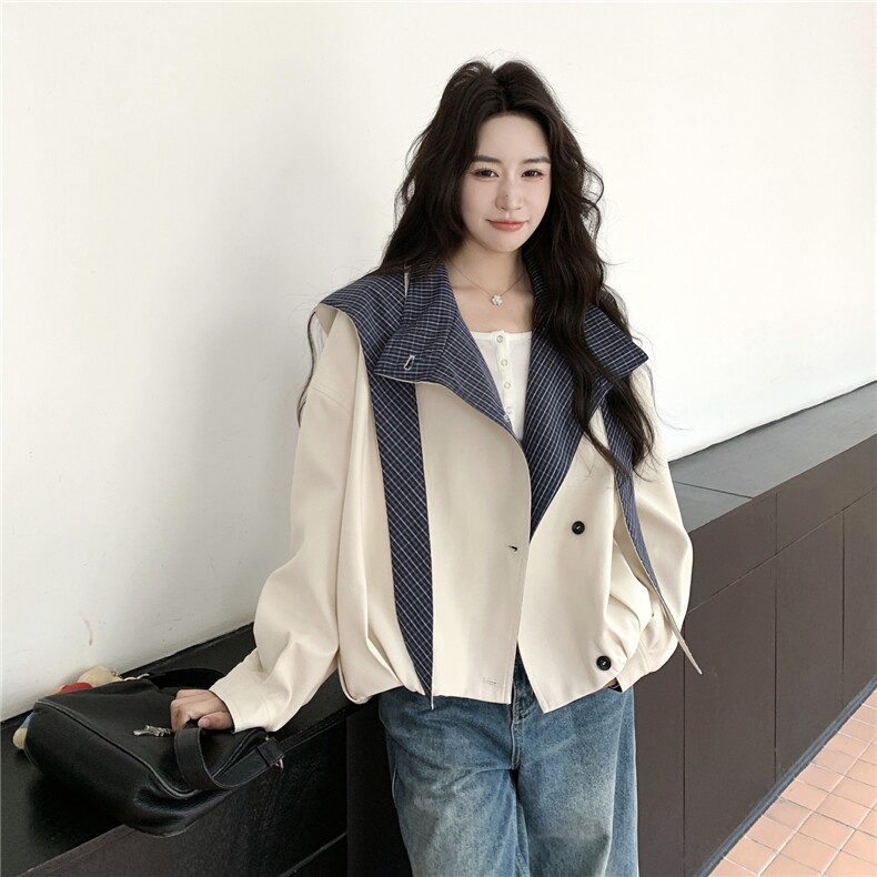2026春装新款现货兔耳朵风衣短外套2C375-616-P165-K258,女装风衣,2C375