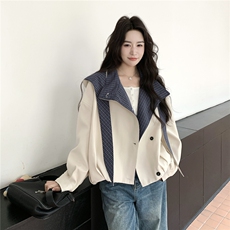 2026春装新款现货兔耳朵风衣短外套2C375-616-P165-K258，女装风衣，2C375