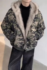 网图座山雕水洗迷彩毛领连帽夹克加厚外套棉服A025-JY11321-P95，男装夹克，电商A025