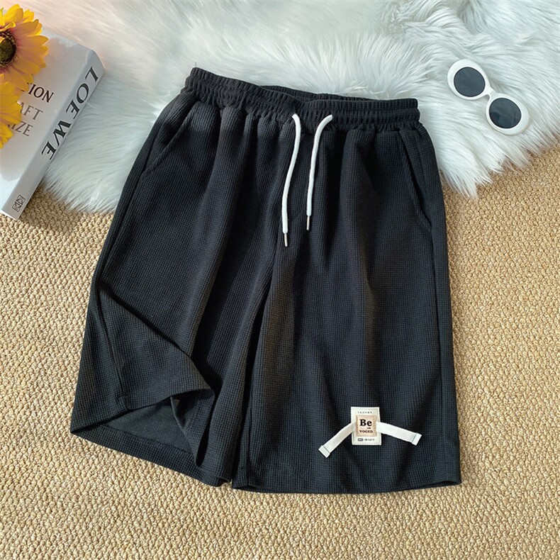 8XL-M华夫格纹理篮球短裤男休闲大码松紧系绳五分裤DK1508P40控58,男装休闲裤,电商D206-1