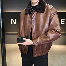 皮毛一体加绒加厚皮衣外套男士泰迪毛棉衣801-P215(控券后298)，男装皮衣，电商B338