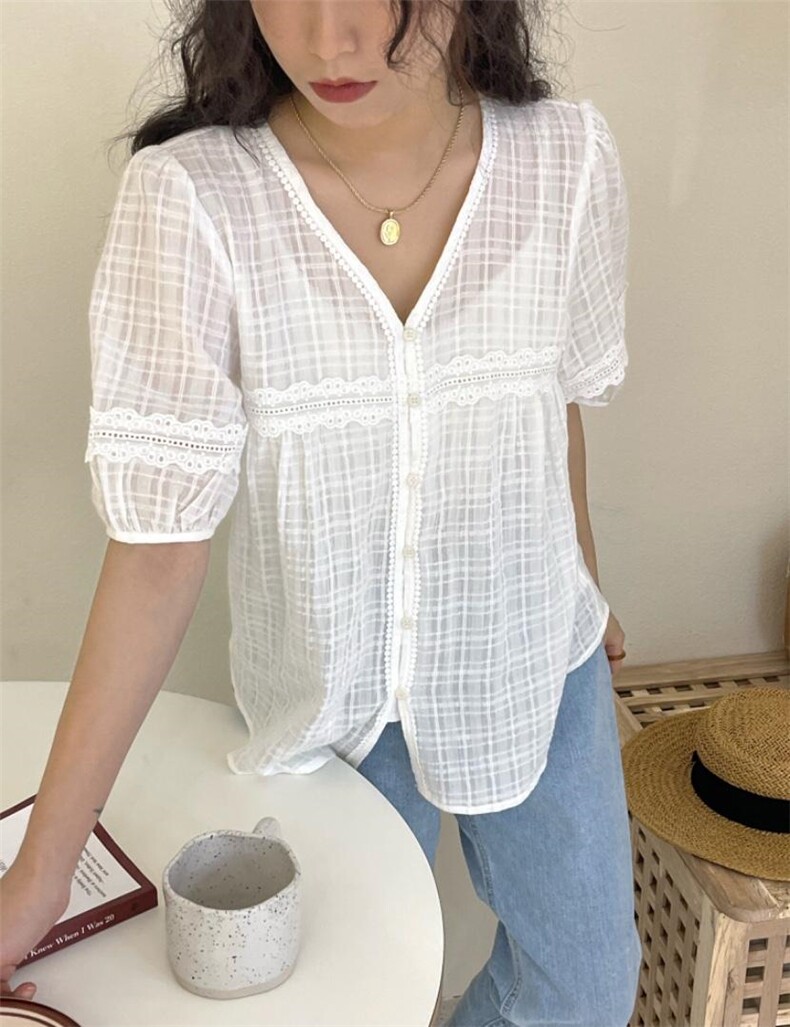 上新??韩系花边小衫，其它，DAP