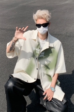 美式街头字母印花短袖衬衫男宽松情侣休闲衬衣XZ514-2-202431-P58，男装T恤，星座514-2(原B239)
