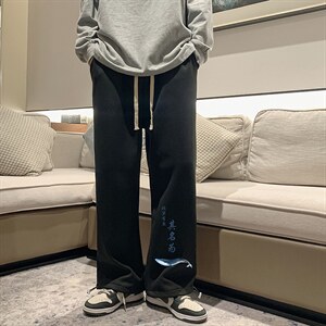 华夫格运动裤男大码抽绳休闲裤卫裤 HK78261-P35 加绒款P45图片