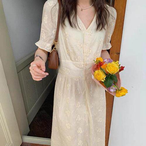夏季新款韩版绣花蕾丝连衣裙，女装连衣裙，And·Fan 范