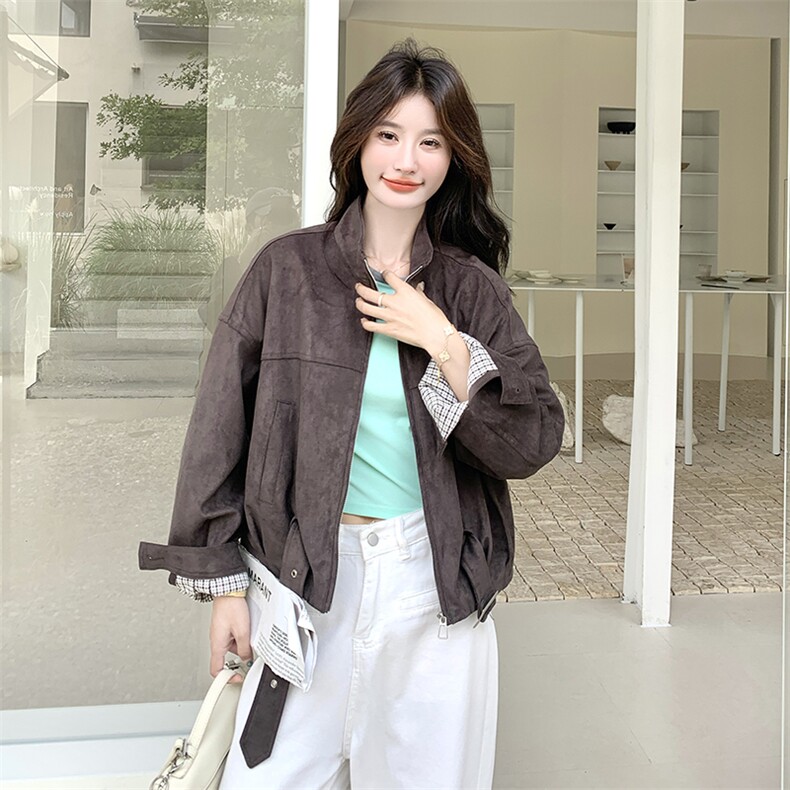 新款大货，麂皮绒外套2B113-2539-P165-K248,女装短外套,2B113
