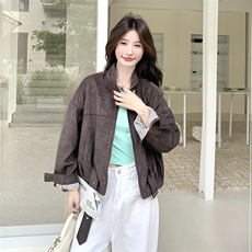 新款大货，麂皮绒外套2B113-2539-P165-K248，女装短外套，2B113