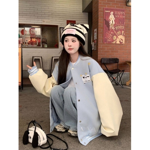 A511-P82 春秋潮流小羊刺绣棒球服设计感小众情侣夹克上衣外套图片