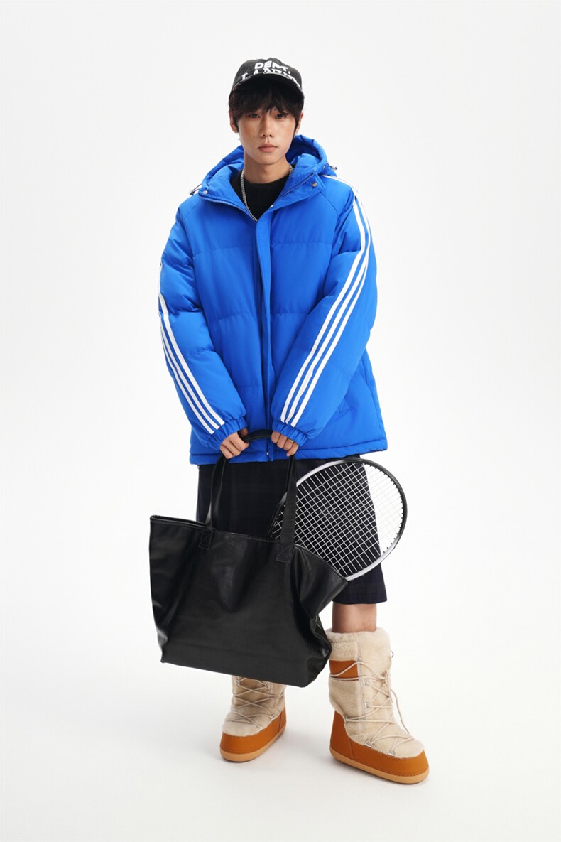 冬季潮流条纹五防立领加绒加厚棉衣情侣撞色棉服外套MY8899-p78,男装棉衣,星座610B-1