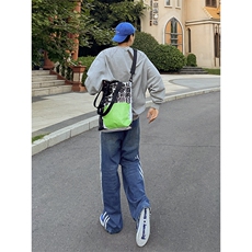 B221美式ins高街小众宽松三条杠运动牛仔裤LK23130-P60控78，男装牛仔裤，电商B221
