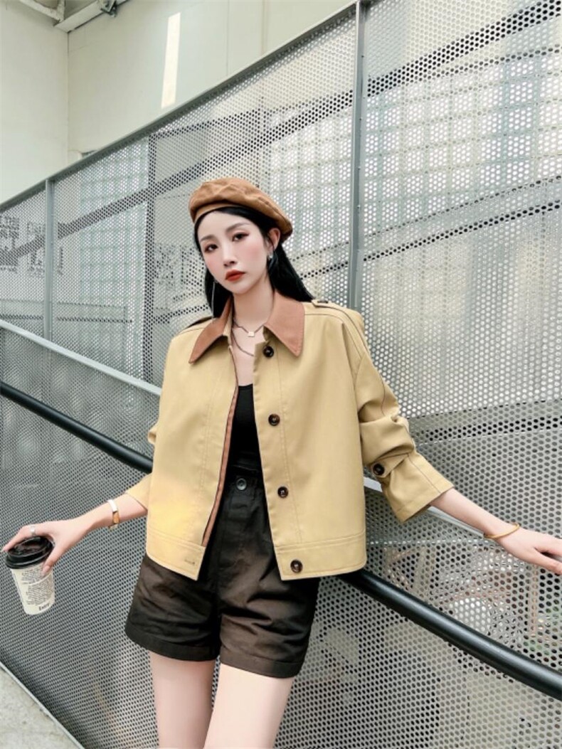 韩版风衣，女装风衣，春语雨桐