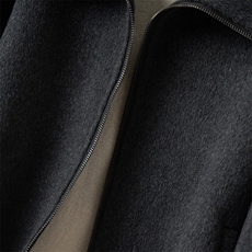 2025百搭时尚简约翻领拉链长袖羊毛大衣双面呢大衣，女装双面呢大衣，优远毛呢大衣