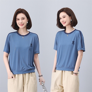 妈妈夏装运动服洋气中年夏季休闲大码中老年短袖t恤女图片
