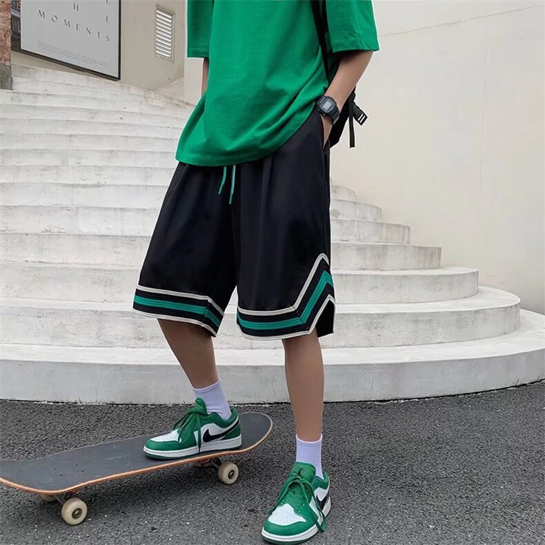 2023夏季嘻哈复古拼色运动短裤休闲百搭五分裤GD104P25,男装休闲裤,星座1116-2