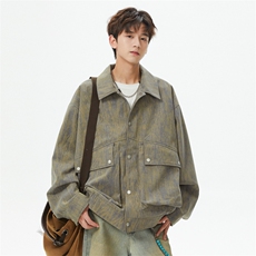 棒球服特批P70美式潮牌复古工装开衫外套男宽松休闲夹克男SY2502，男装夹克，星座610B-1