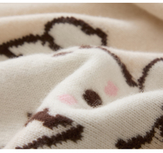 男女通用长袖圆领儿童小狗图案，童装儿童羊毛衫，牧戎奢羊绒